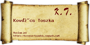 Kovács Toszka névjegykártya
